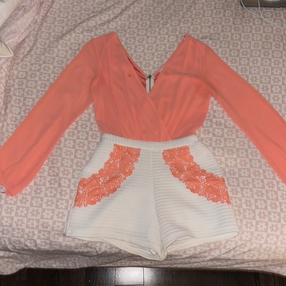 soieblu romper coral and white - Picture 3 of 4